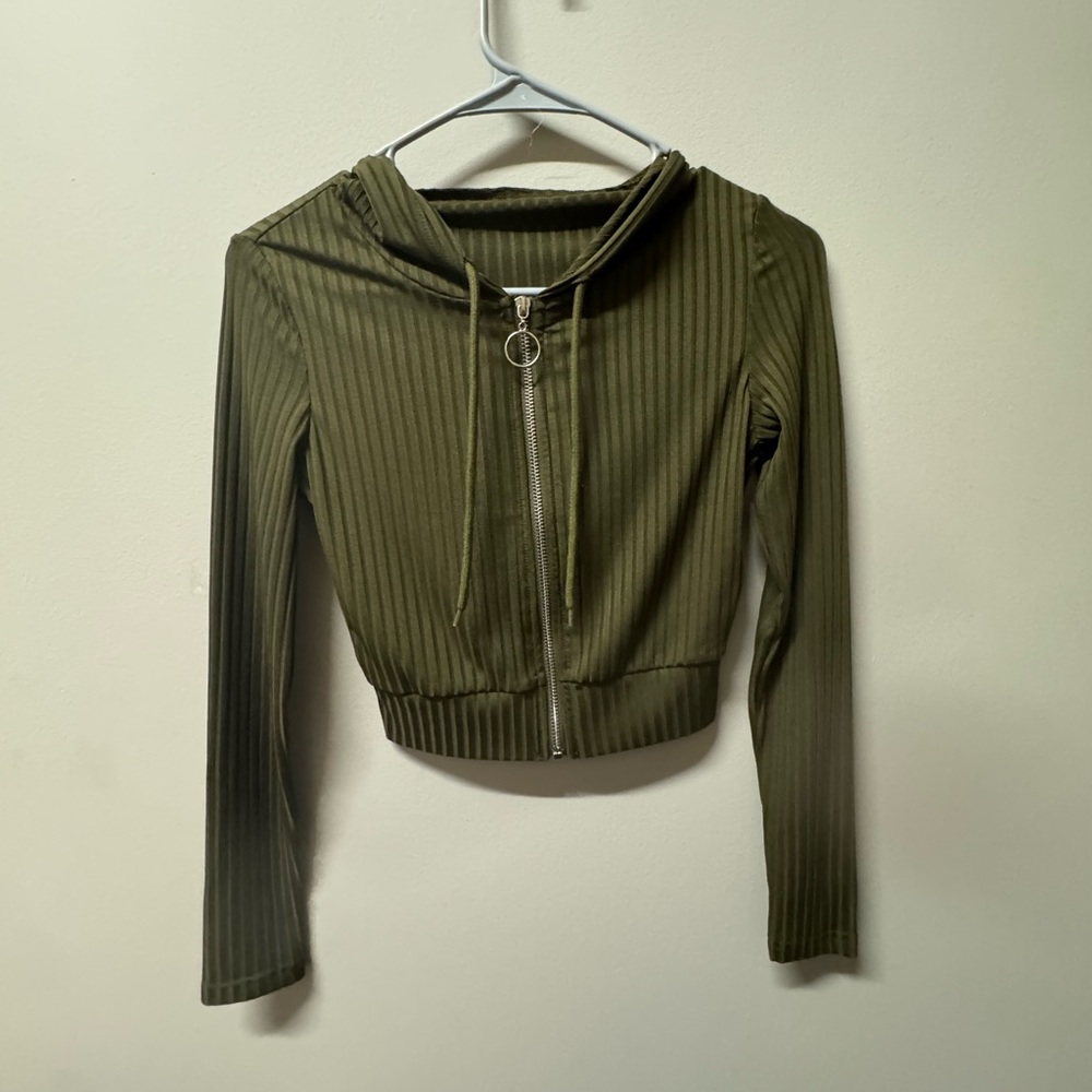 Crop Top Navy Green Jacket